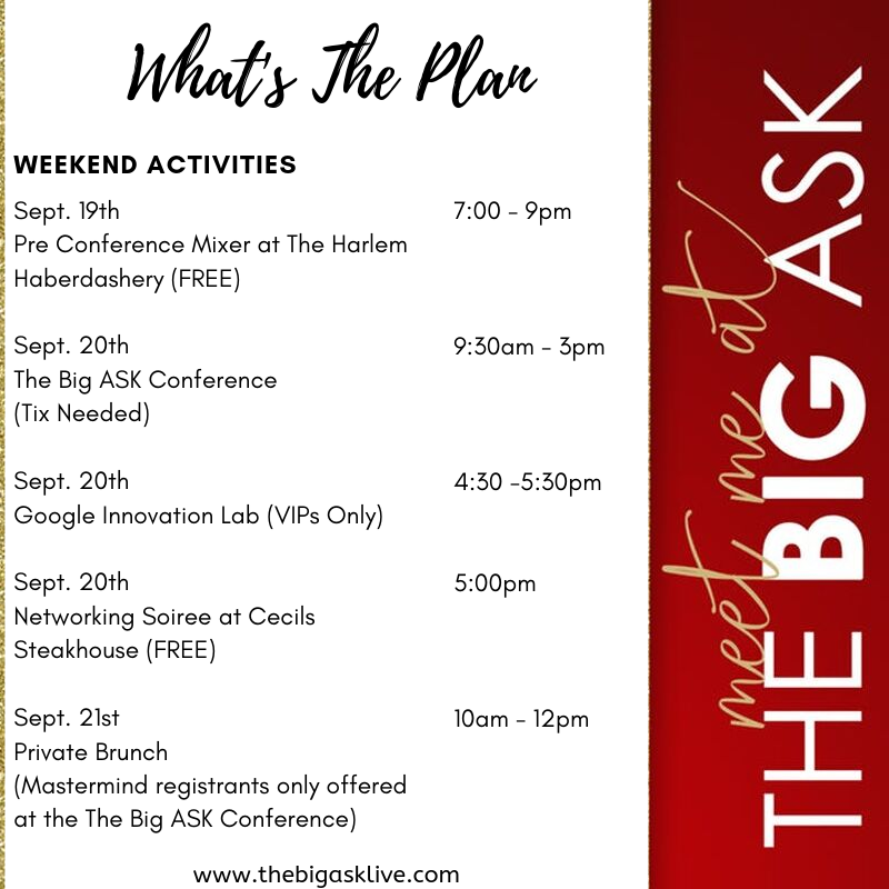 Wondering what's going on for The Big ASK Conference weekend.